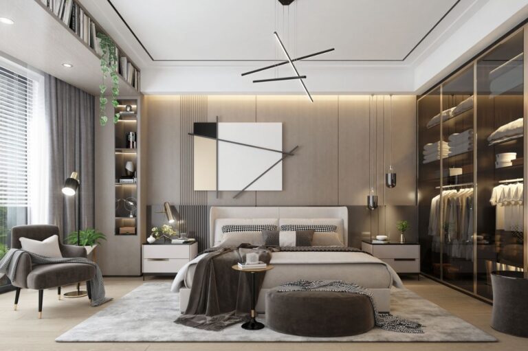 Camera da Letto Domus Ostiense Render Interno